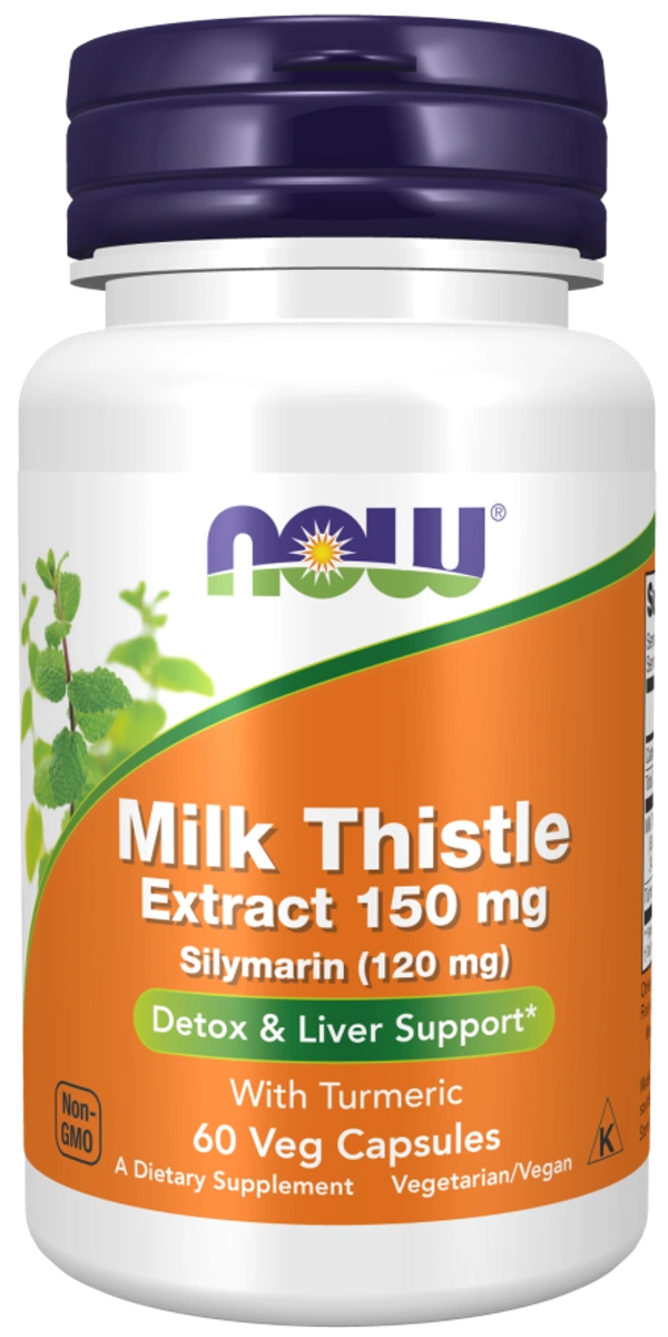 Now Milk Thistle Extract 150 mg Silymarin 120 mg - 60 Veg Capsules, NA