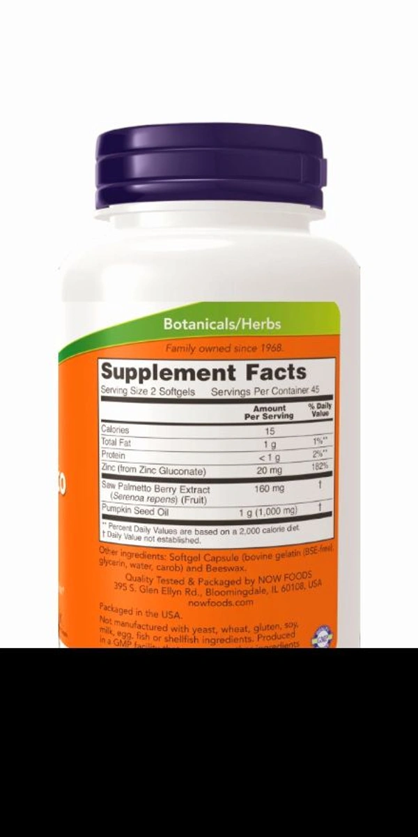 Now Saw Palmetto Extract 160 gm 90 Softgels