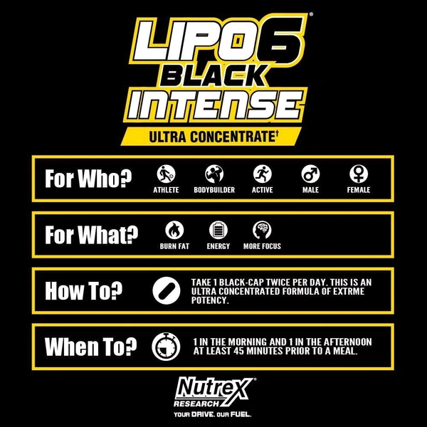 Nutrex Research LIPO-6 BLACK INTENSE 60 Capsules - Old Packing - 60 Capsules