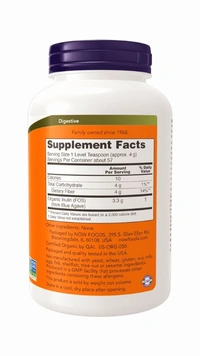 Now Inulin Prebiotic Pure Powder, Organic - 227G