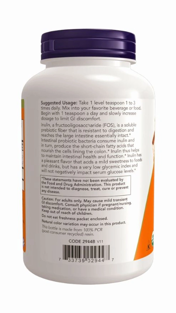 Now Inulin Prebiotic Pure Powder, Organic - 227G