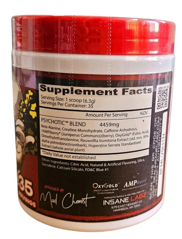 Insane Labz Psychotic Blue Raspberry 35 Servings- (220g)
