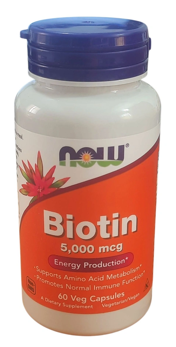 Now Foods Biotin 5000mcg  - 60 Veg. Capsule