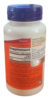 Now Foods Biotin 5000mcg  - 60 Veg. Capsule
