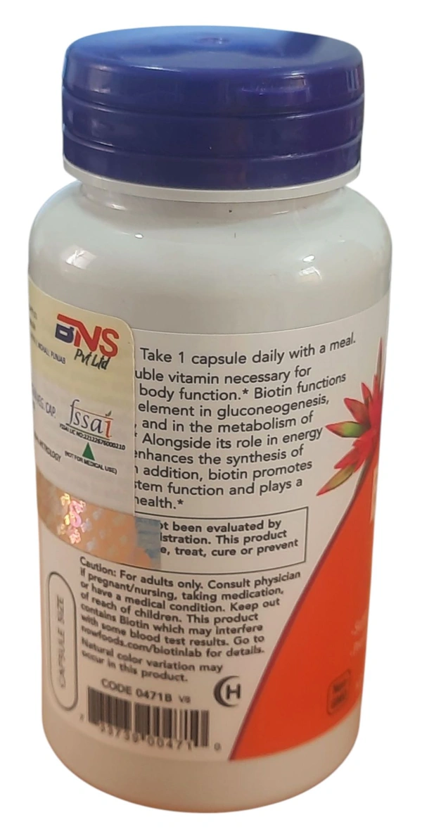Now Foods Biotin 5000mcg  - 60 Veg. Capsule