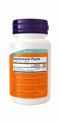 Now Zinc 50 mg  - 250 Tablets