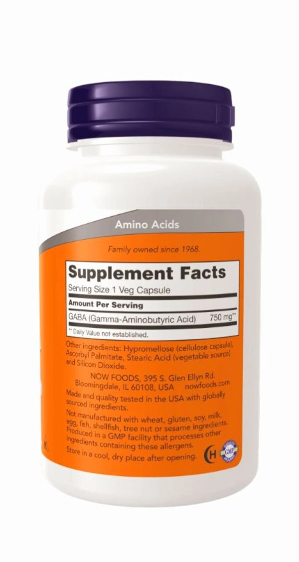 GABA 750 mg  - 100 Veg Capsules