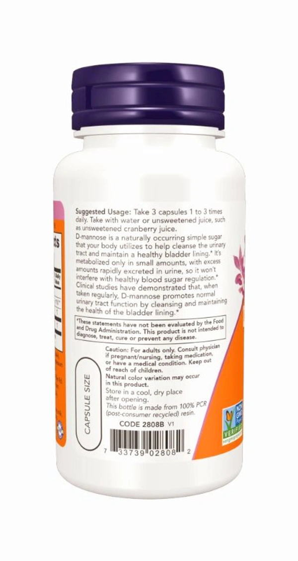 D-Mannose Urinary Support 500 mg  - 120 Veg Capsules