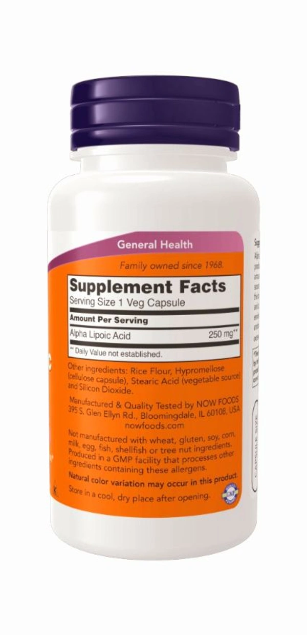 Alpha Lipoic Acid 250 mg  - 120 Veg Capsules