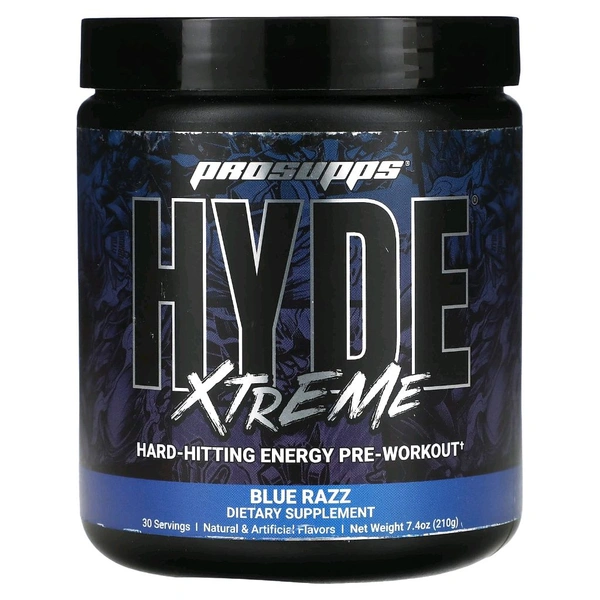 ProSupps Hyde Xtreme, Hard-Hitting Energy Pre Workout - Blue Razz, (210 g)