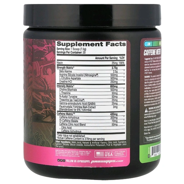 ProSupps Hyde Xtreme, Hard-Hitting Energy Pre Workout - Watermelon, (210 g)