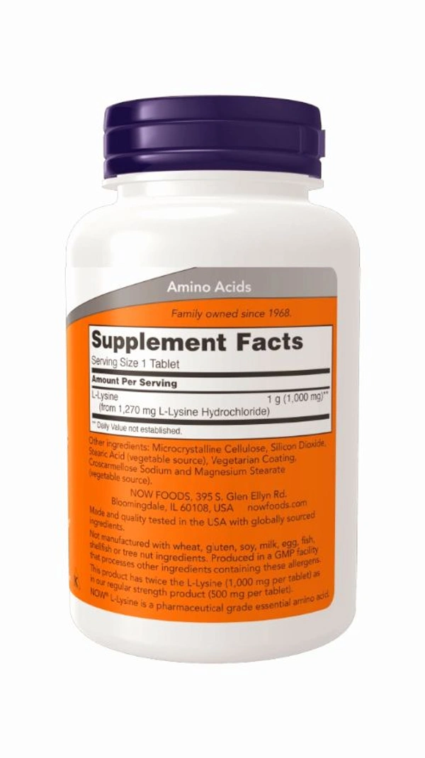 L-Lysine, Double Strength 1000 mg Tablets - 250 Tablets