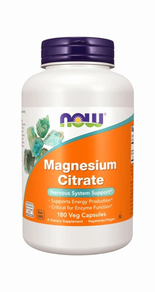 Now Magnesium Citrate Veg Capsules - 180 Veg Capsules