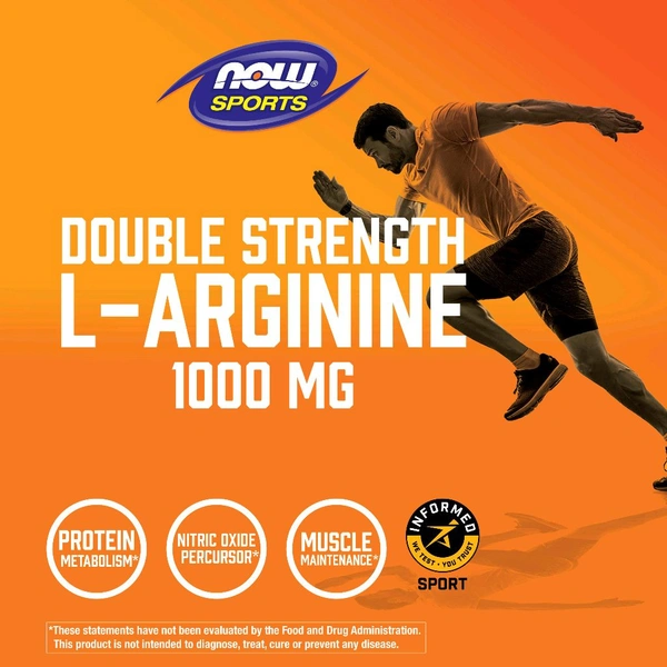 NOW Foods
Sports, Double Strength L-Arginine, 1,000 mg, 60 Tablets - 60 Tablets