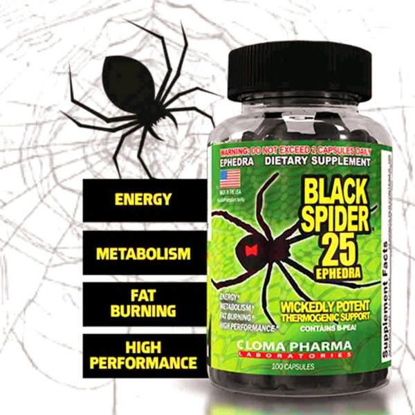 Cloma Pharma Black Spider Fat Burner,  - 100 capsules
