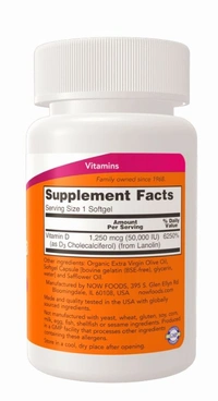 Now Vitamin D-3 50,000 IU  - 50 Softgels