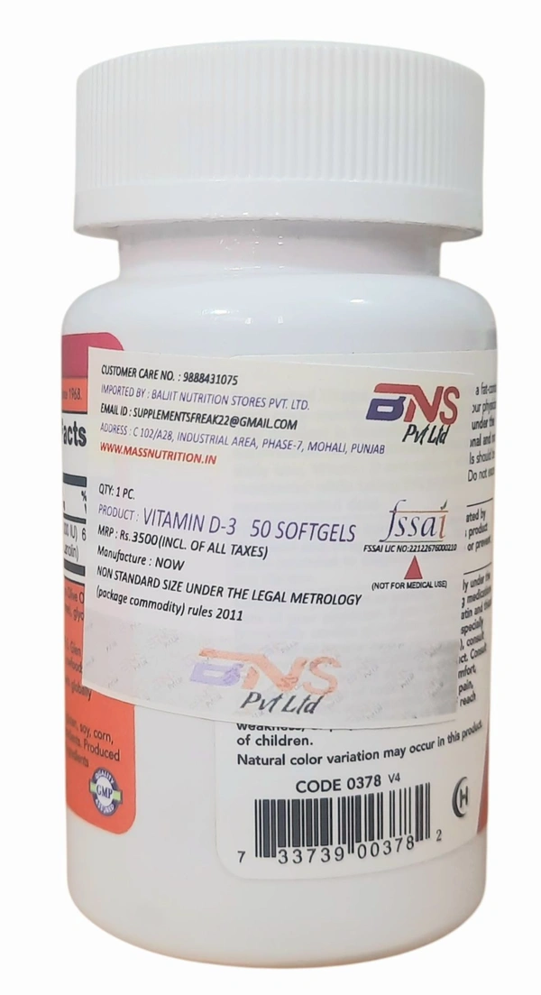 Now Vitamin D-3 50,000 IU  - 50 Softgels