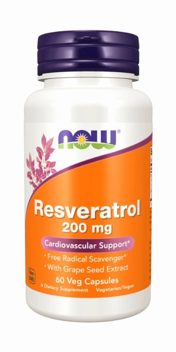 Now Resveratrol 200 mg  - 60 Veg Capsules