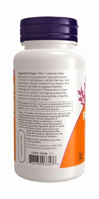 Now Resveratrol 200 mg  - 60 Veg Capsules