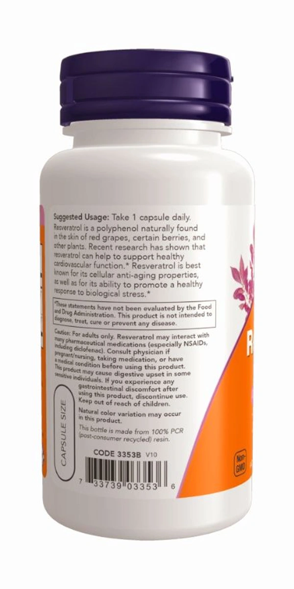 Now Resveratrol 200 mg  - 60 Veg Capsules