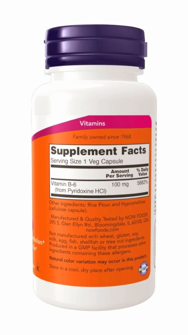 Now Vitamin B-6 100 mg  - 250 Veg Capsules