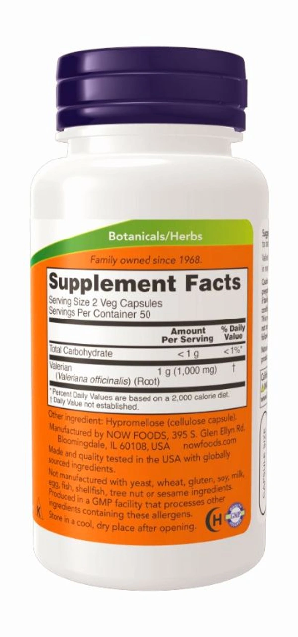 Now Valerian Root 500 mg  - 250 Veg Capsules