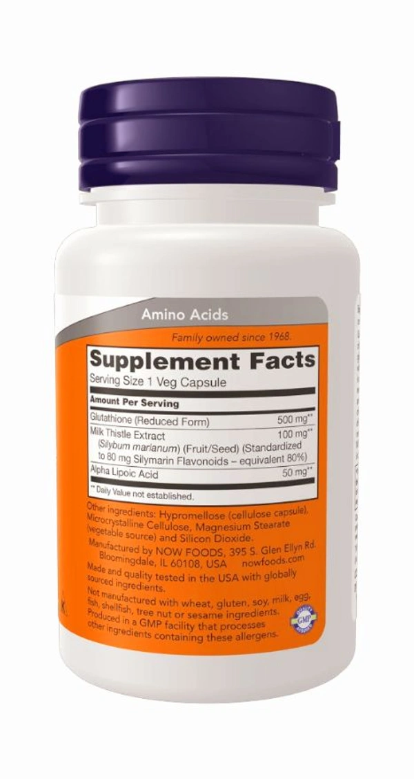 Now Glutathione 500 mg  - 60 Veg Capsules
