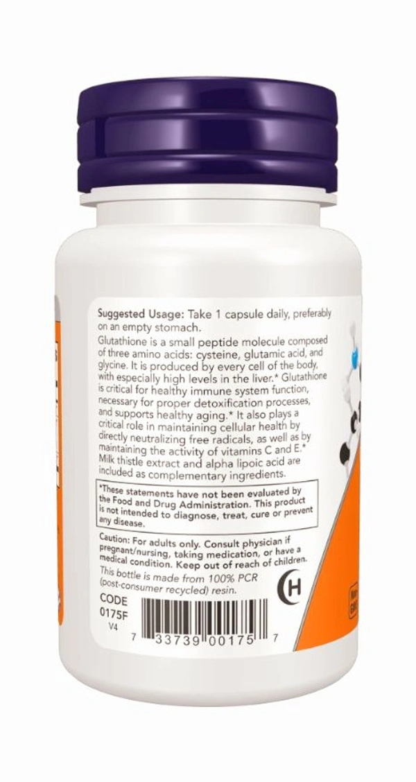 Now Glutathione 500 mg  - 60 Veg Capsules