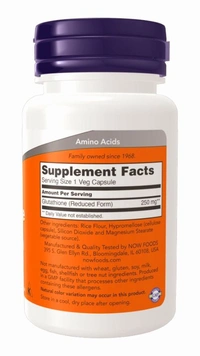 Now Glutathione 250 mg  - 60 Veg Capsules