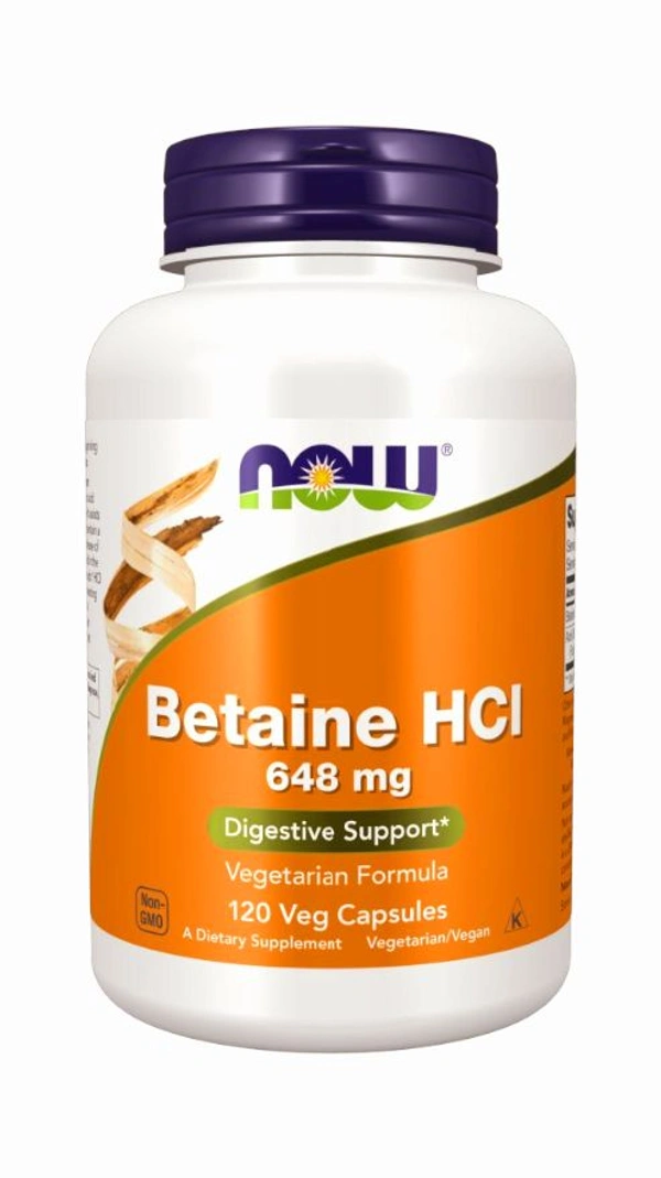 Now Betaine HCl 648 mg  - 120 Veg Capsules