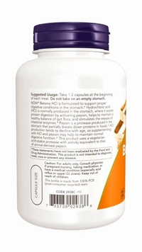 Now Betaine HCl 648 mg  - 120 Veg Capsules