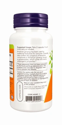 Now American Ginseng Extract  - 100 Veg Capsules
