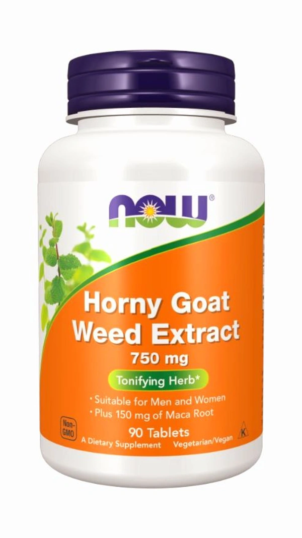 Now Horny Goat Weed Extract 750 mg  - 90 Tablets