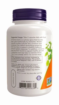 Now Cinnamon Bark 600 mg  - 240 Veg Capsules