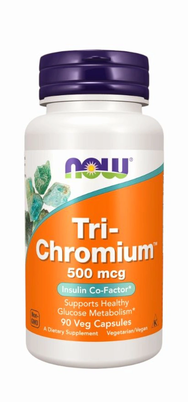 Now Tri-Chromium 500 mcg with Cinnamon  - 90 Veg Capsules