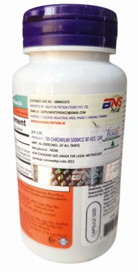 Now Tri-Chromium 500 mcg with Cinnamon  - 90 Veg Capsules