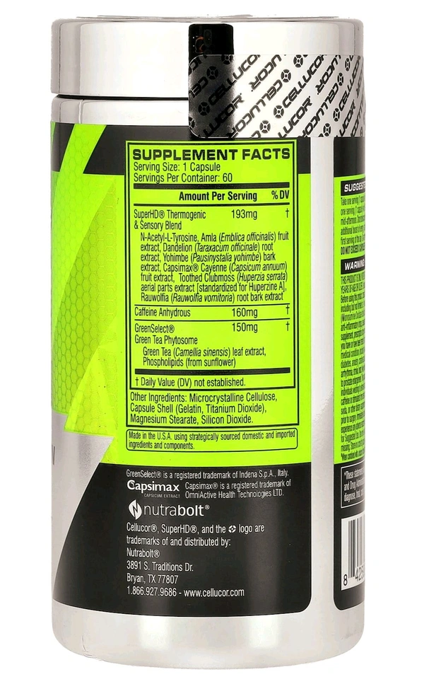 C4 / Cellucor
Super HD, High-Definition Fat Burner,  - 60 Capsules