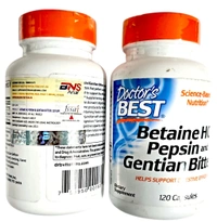 Doctor's Best Betaine Hcl Pepsin & Gentian Bitters (Support Digestive Health)  - 120 Caps 100 grams