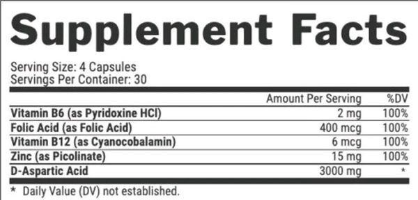 T-UP NATURAL TESTOSTERONE BOOSTER  - 120 CAPSULES