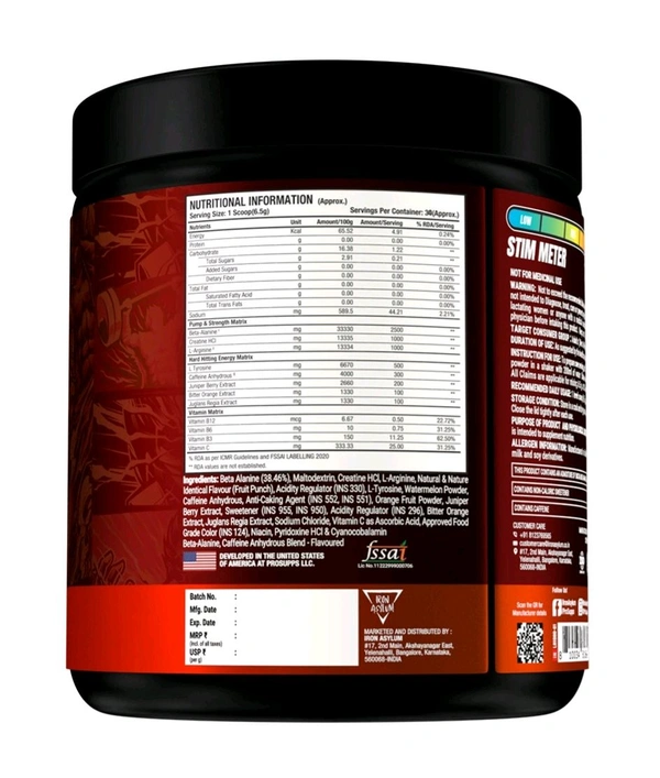 ProSupps Hyde Xtreme, Hard-Hitting Energy Pre Workout - (195 g), Fruit Punch