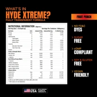 ProSupps Hyde Xtreme, Hard-Hitting Energy Pre Workout - (195 g), Fruit Punch