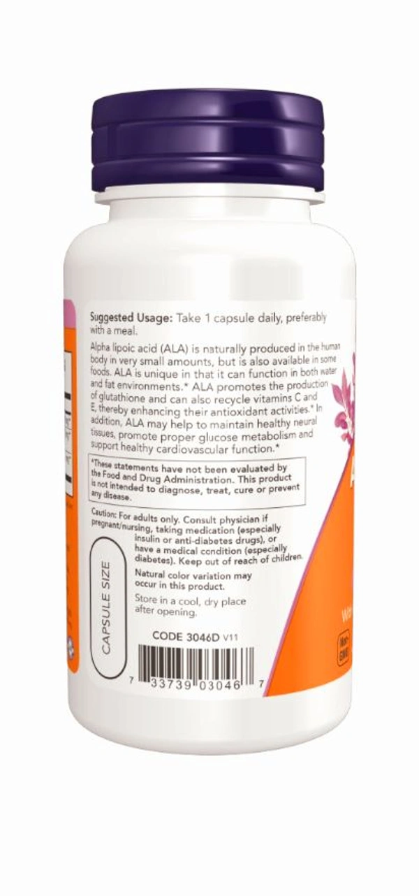 Alpha Lipoic Acid, Extra Strength 600 mg  - 60 Veg Capsules