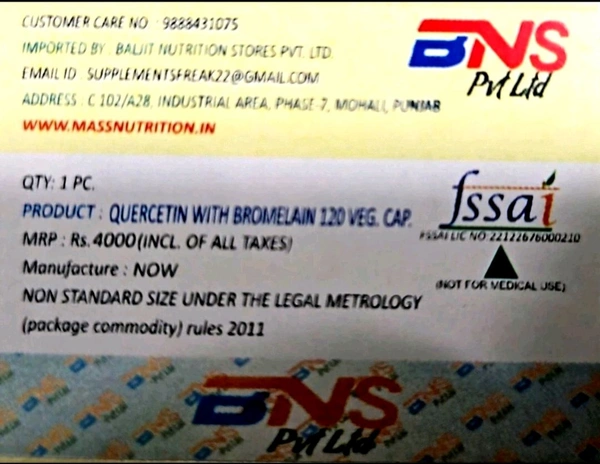 Quercetin With Bromelain  - 120 Veg Capsules