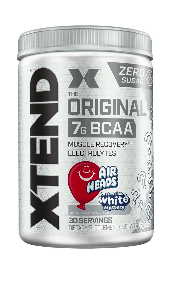 XTEND Original BCAA Powder Airheads Candy Flavor, 7g BCAA and 2.5g L-G - 405g, White Mystery