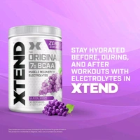 Xtend Original Bcaa Powder | Sugar Free | 7G Bcaas For Men & Women | 30 Servings - 405g, Glacial Grape
