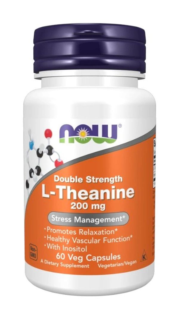Now L-Theanine, Double Strength 200 mg  - 60 Veg Capsules