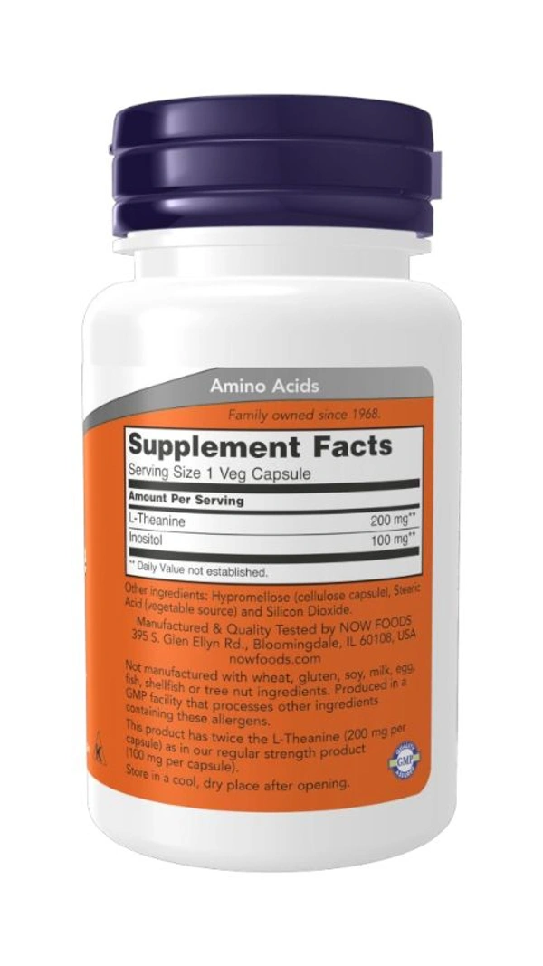 Now L-Theanine, Double Strength 200 mg  - 60 Veg Capsules