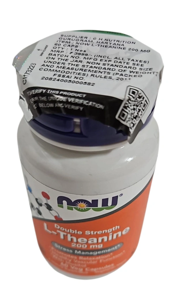Now L-Theanine, Double Strength 200 mg  - 60 Veg Capsules
