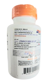 Doctor's Best
Vitamin D3, 125 mcg (5,000 IU),  - 180 Softgels