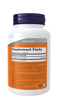Now L-Tyrosine 500 mg  - 120 Capsules